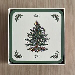 Spode Christmas Tree Coaster Set